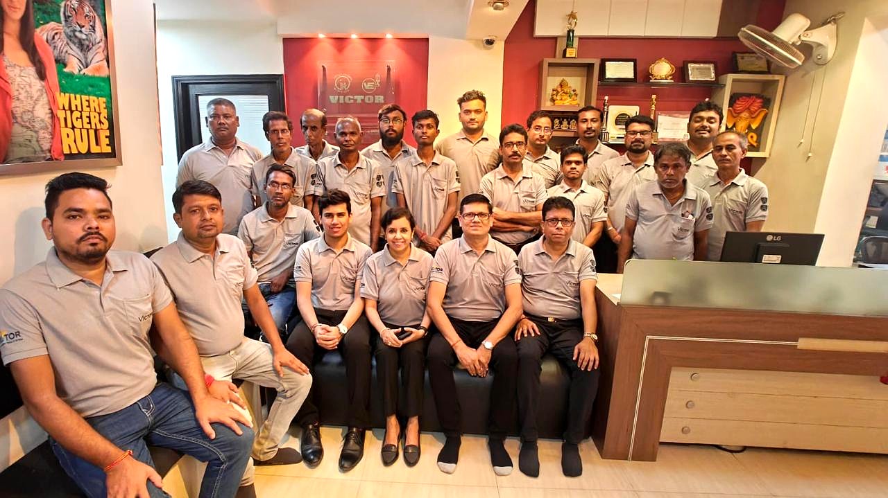 The Victor team at the company office in Kolkata